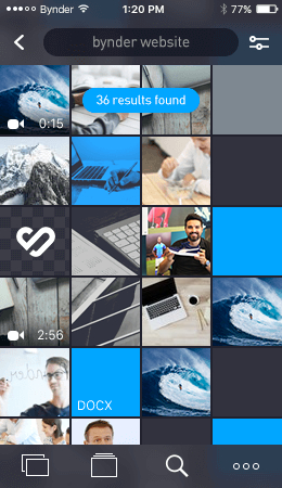 Bynder mobile screenshot